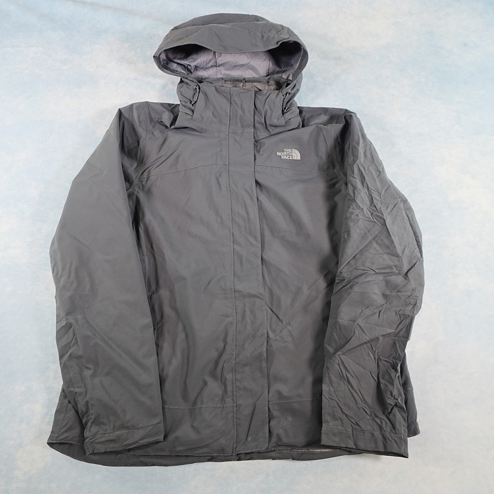 The North Face Carto Triclimate Jacket Womens L Gray 3 in 1 Waterproof Hooded